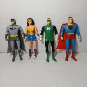 DC Comics Justice League NJ Croce Bendable Poseable 4 Action Figure Lot READ
